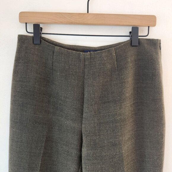 Brooks Brothers Wool Blend Trousers Pants Green Grey Flat Front Women's 4 - Picture 3 of 8
